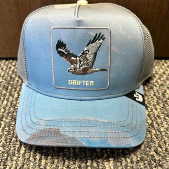 Goorin Bros Trucker Baseball Snapback Hat Cap GFN Drifter Hawk Bird 55.0 Mauve
